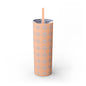 Floral-Skinny Tumbler with Straw, 20oz