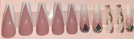 Nails- White & Gold